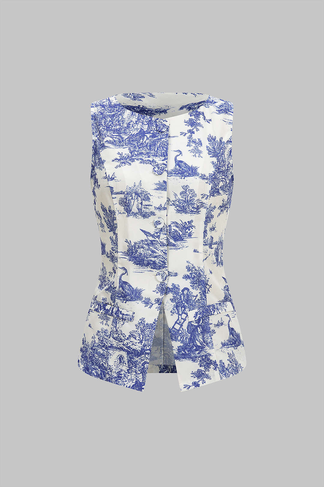 Floral Print Round Neck Tank Top - Image 3