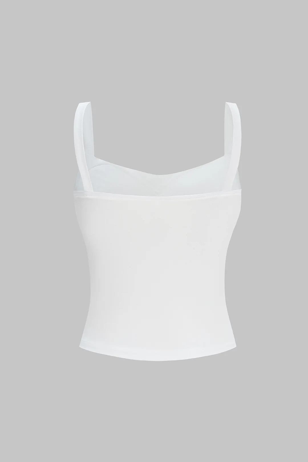 Solid Square Neck Ruched Cami Top - Image 3