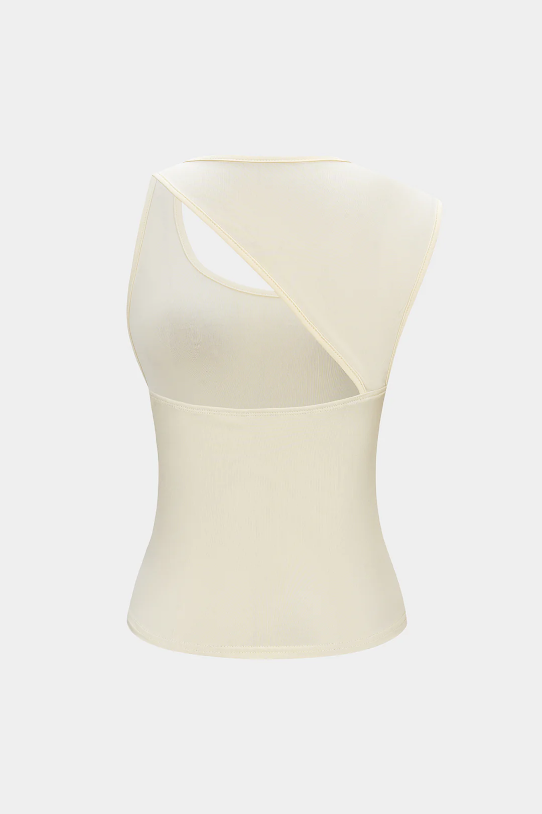 Solid Asymmetrical Tank Top - Image 2