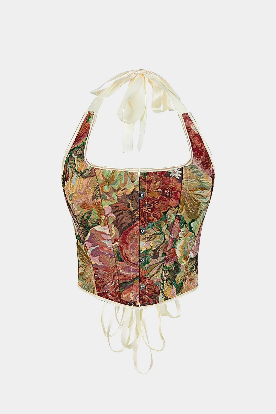 Jacquard Halter Tie Back Backless Cami Top - Image 10