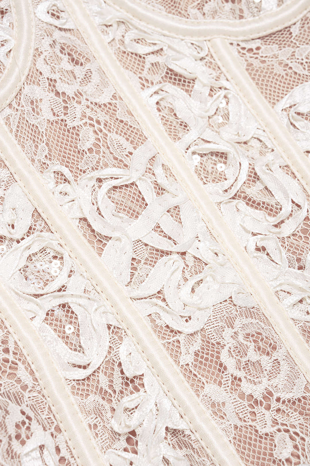 Lace V-Neck Corset Crossed Tie Back Cami Top - Image 4
