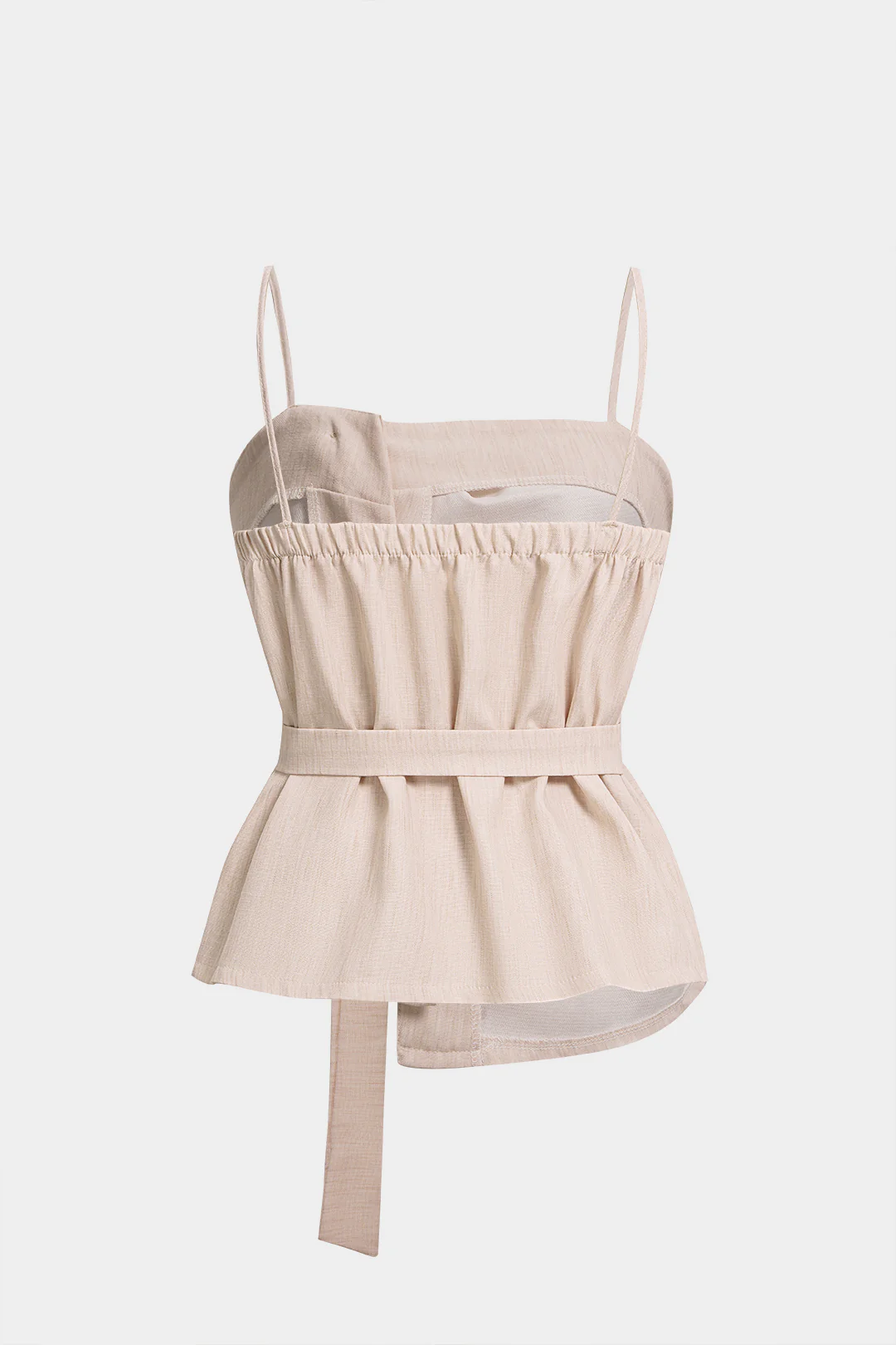 Asymmetrical Button Belted Cami Top - Image 2