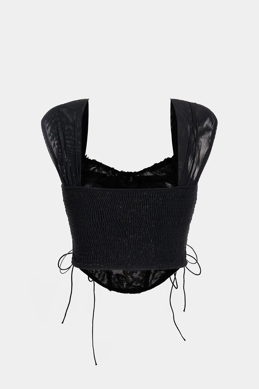 Mesh Tie-Up Smocked Tank Top - Image 2