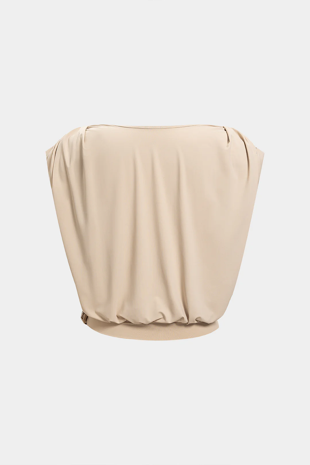Round Neck Ruched Metallic Tank Top - Image 2