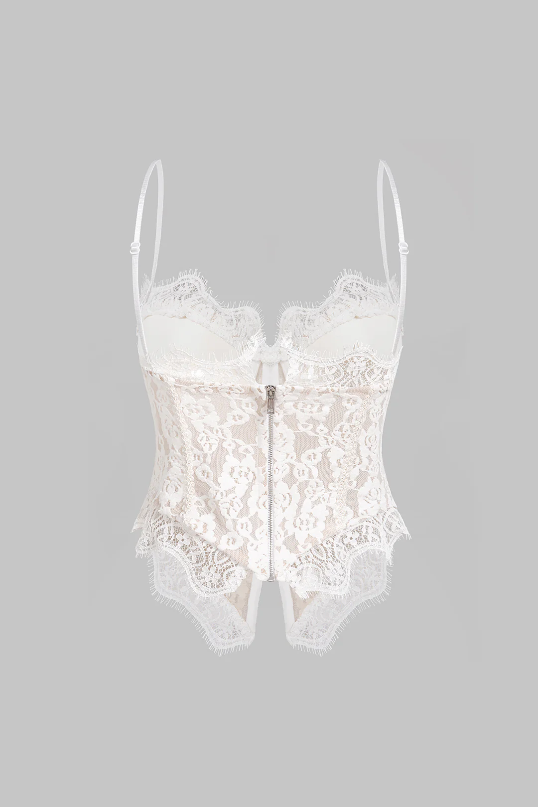 Lace Trim Zipper Cami Top - Image 2