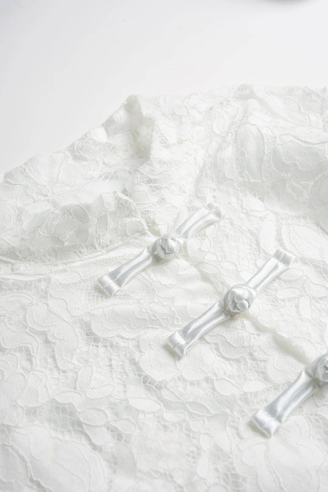 Lace Mock Neck Button Hollow Out Tank Top - Image 3