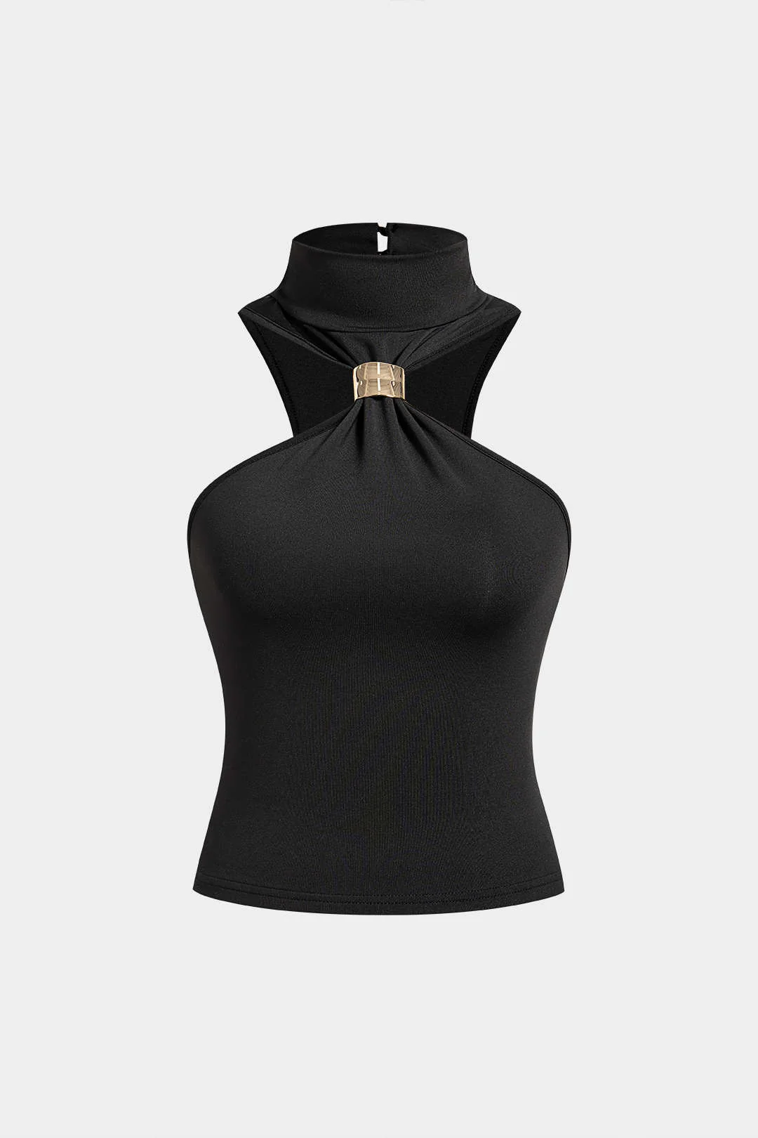 Mock Neck Metallic Tank Top - Image 2
