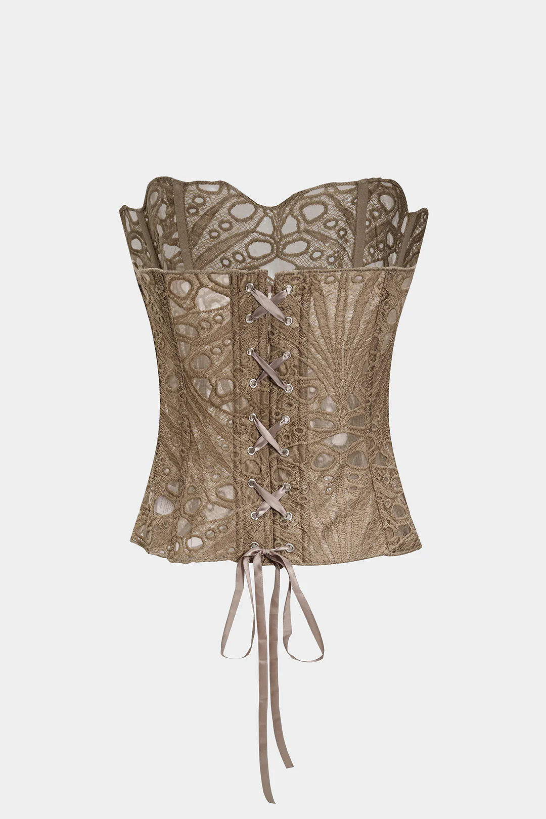 Mesh Lace Tie Back Tube Top - Image 2