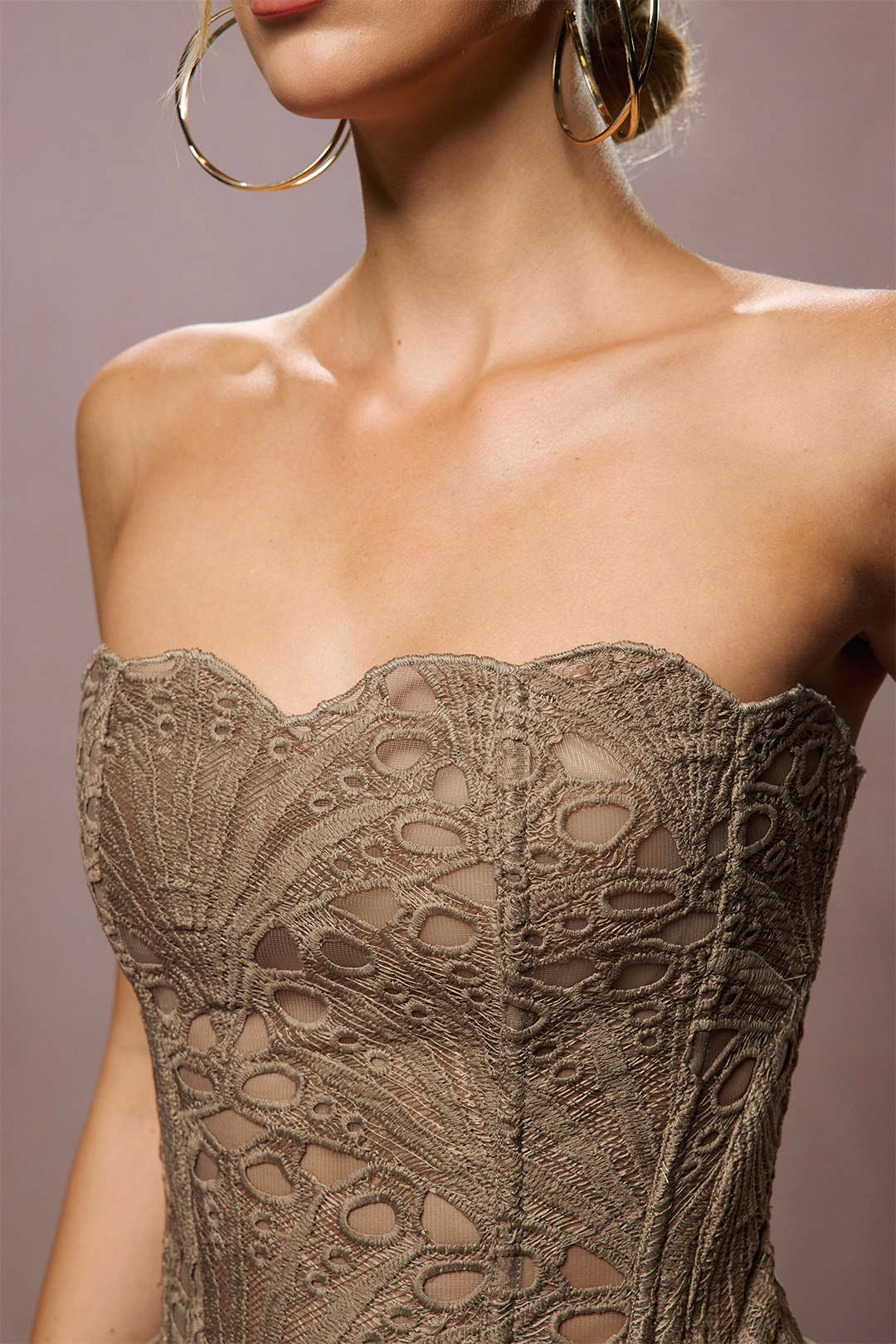 Mesh Lace Tie Back Tube Top - Image 7