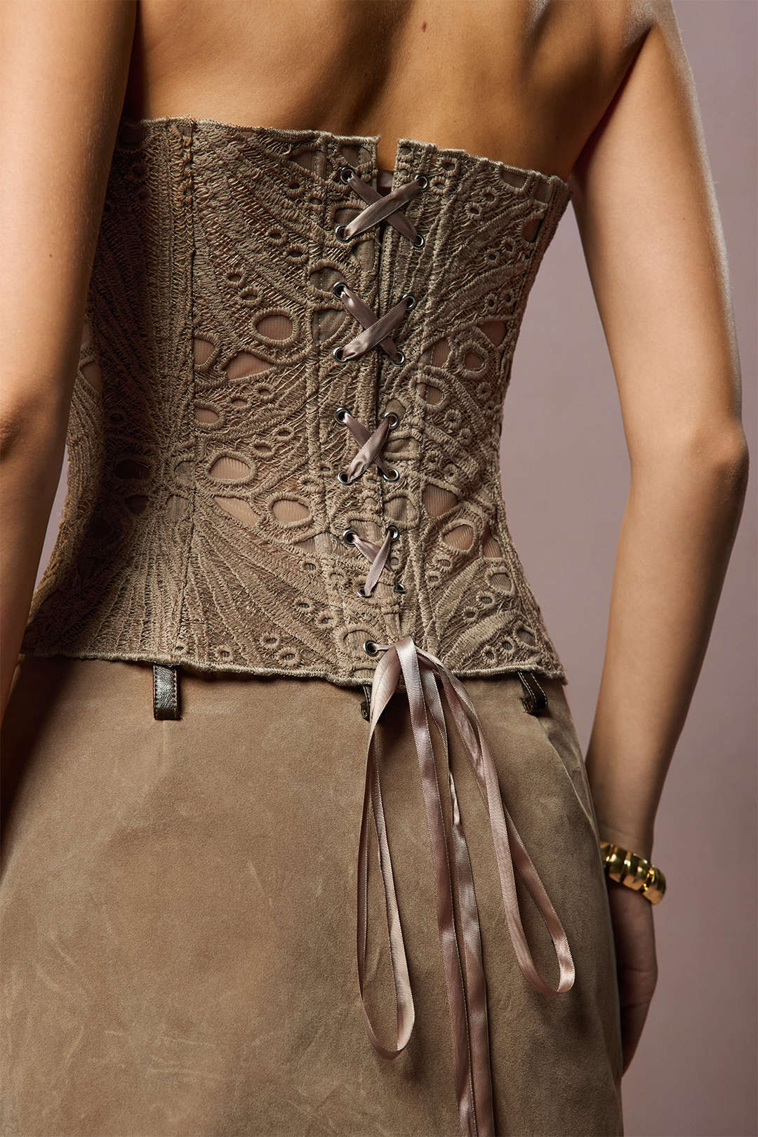 Mesh Lace Tie Back Tube Top - Image 8