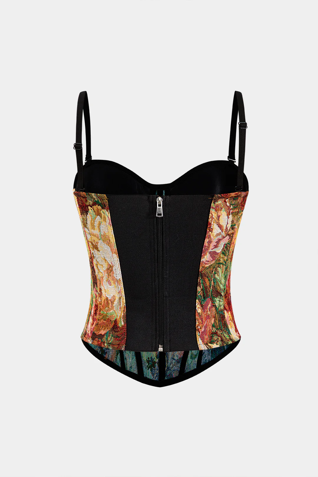 Jacquard Backless Underwire Corset Waist Cami Top - Image 2