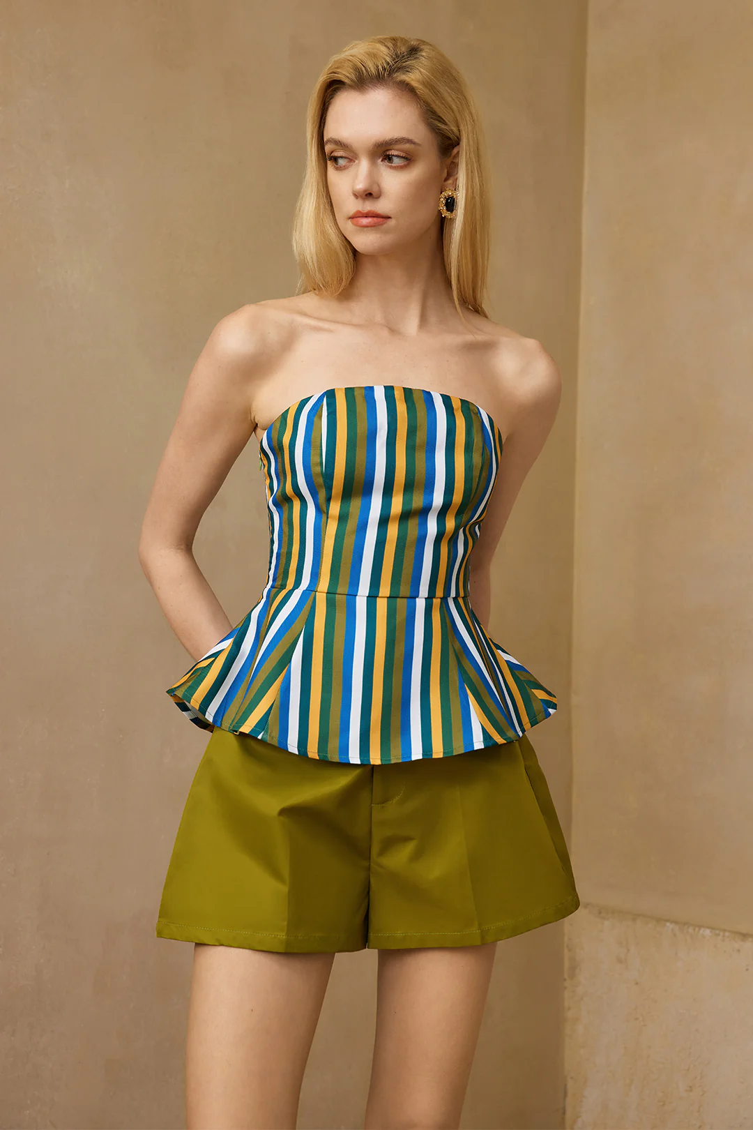Contrast Stripe Strapless Tube Top - Image 4