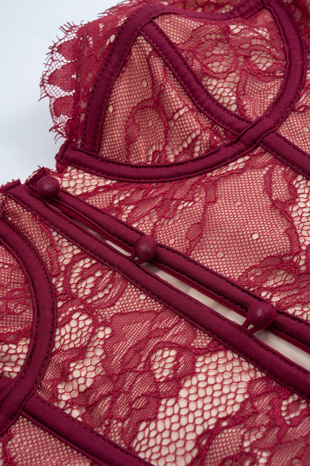 Lace Button Strapless Tube Top - Image 3