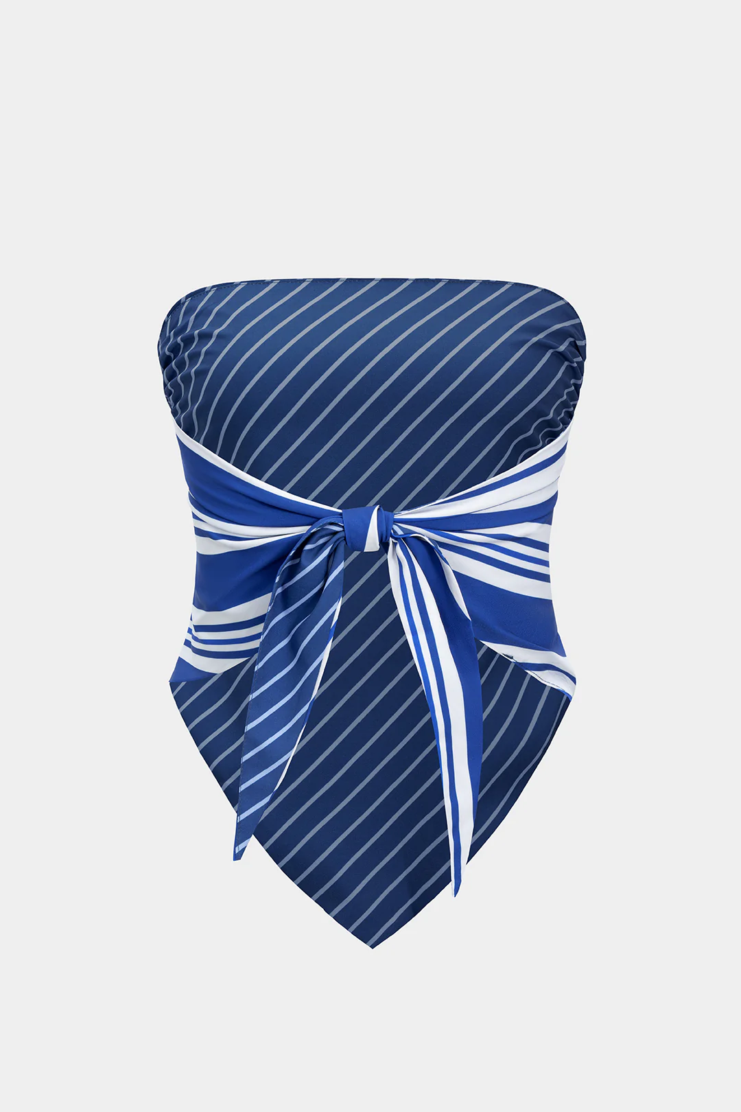 Stripes Print Backless Tie-Back Tube Top - Image 2