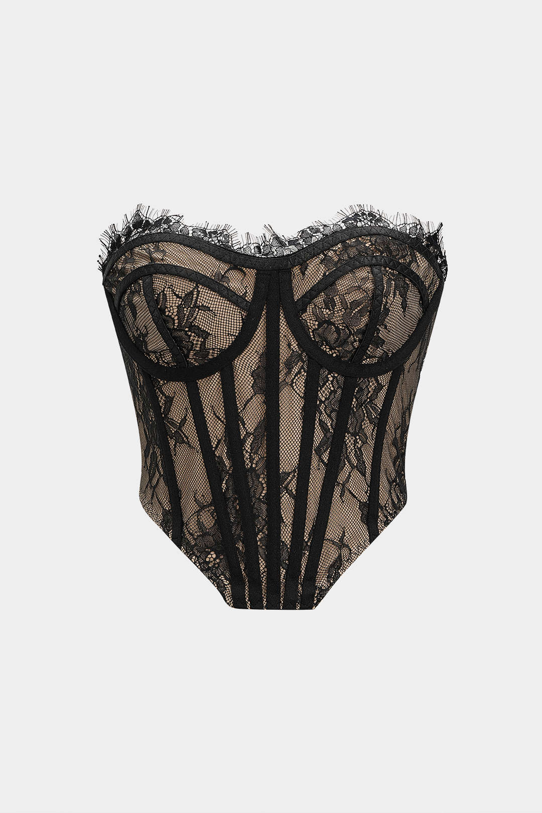 Lace Trim Corset Tube Top - Image 8