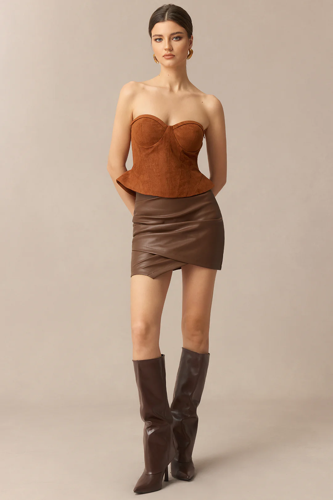 Suede Corset Tube Top - Image 4