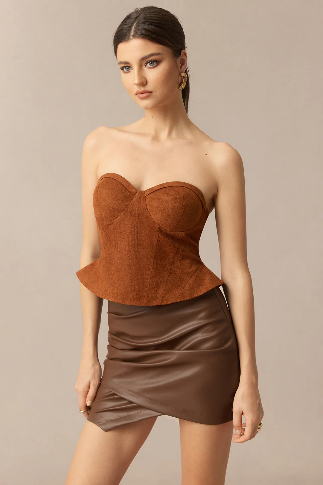 Suede Corset Tube Top - Image 6