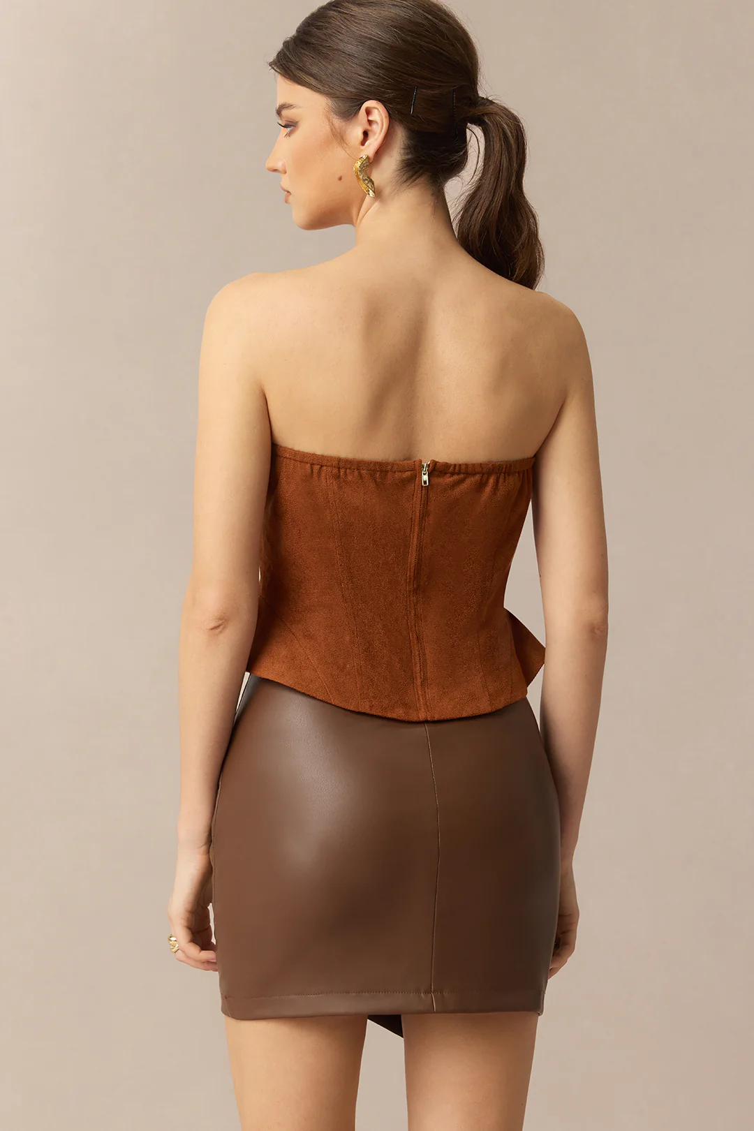 Suede Corset Tube Top - Image 7
