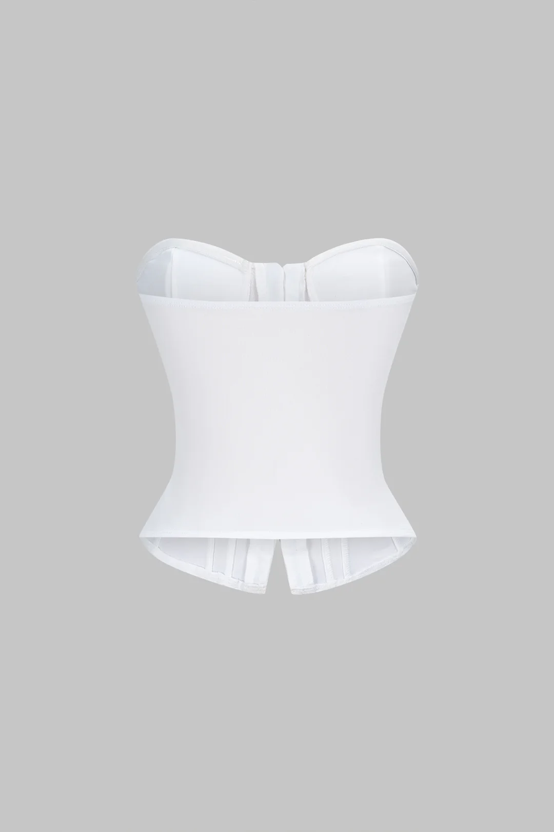 Asymmetrical Metallic Belted Corset Tube Top - Image 2