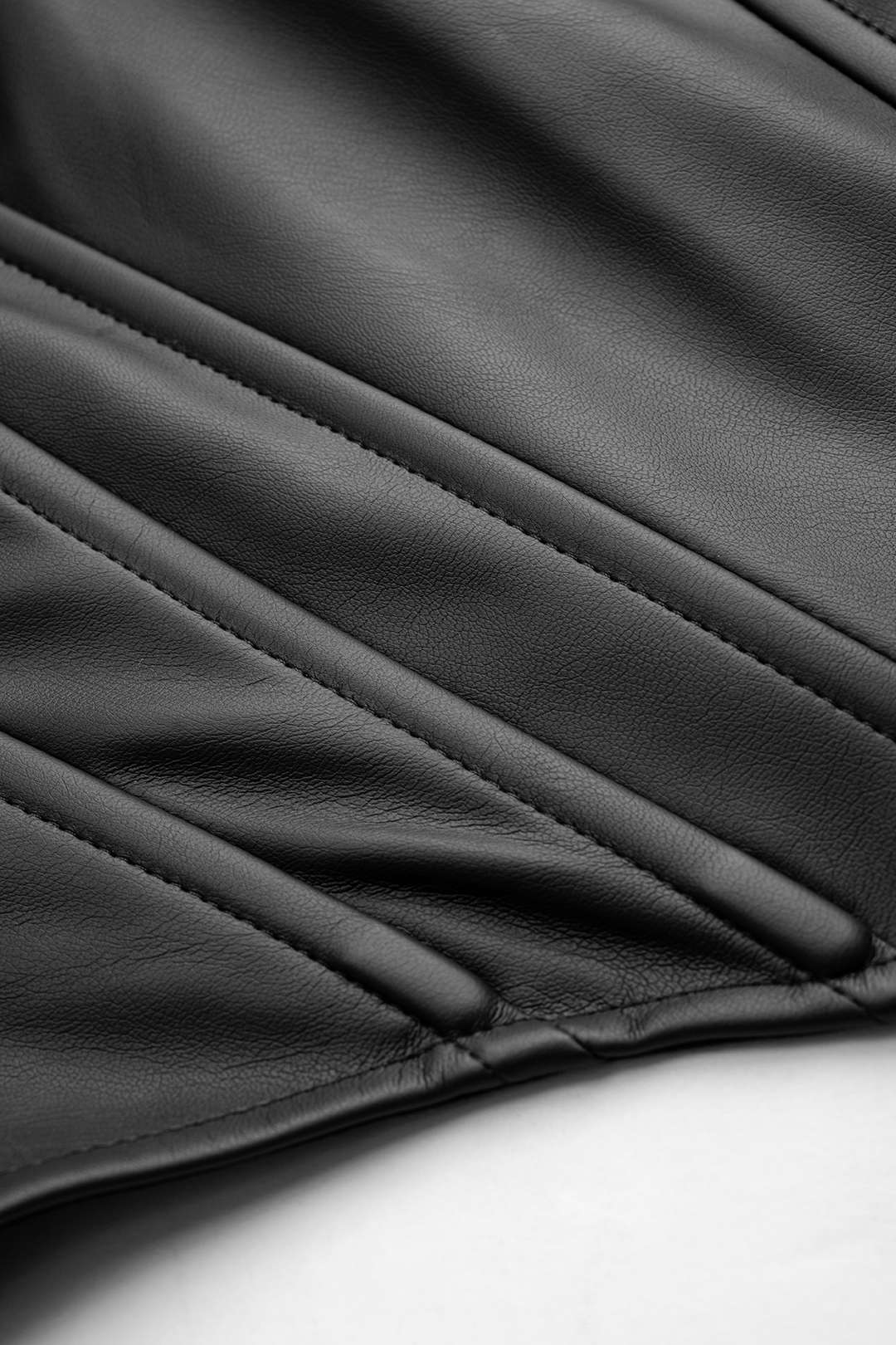 Faux Leather Ruched Corset Tube Top - Image 7