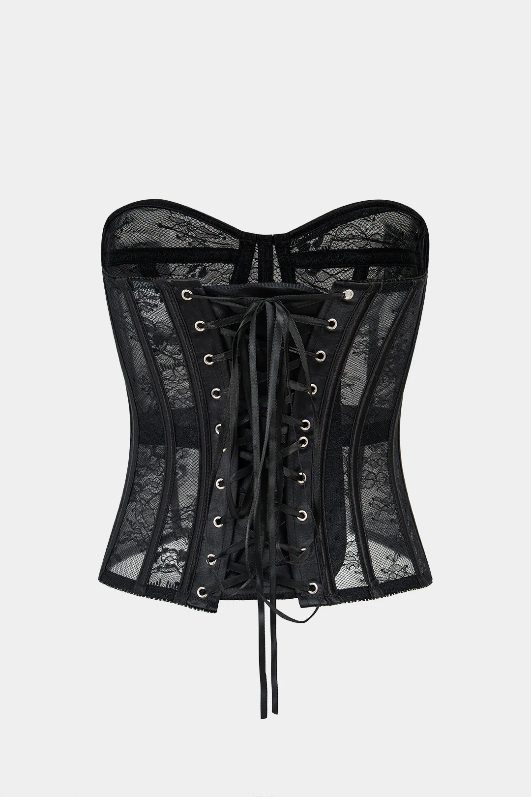 Tie-Up Lace Bustier Corset Tube Top - Image 2