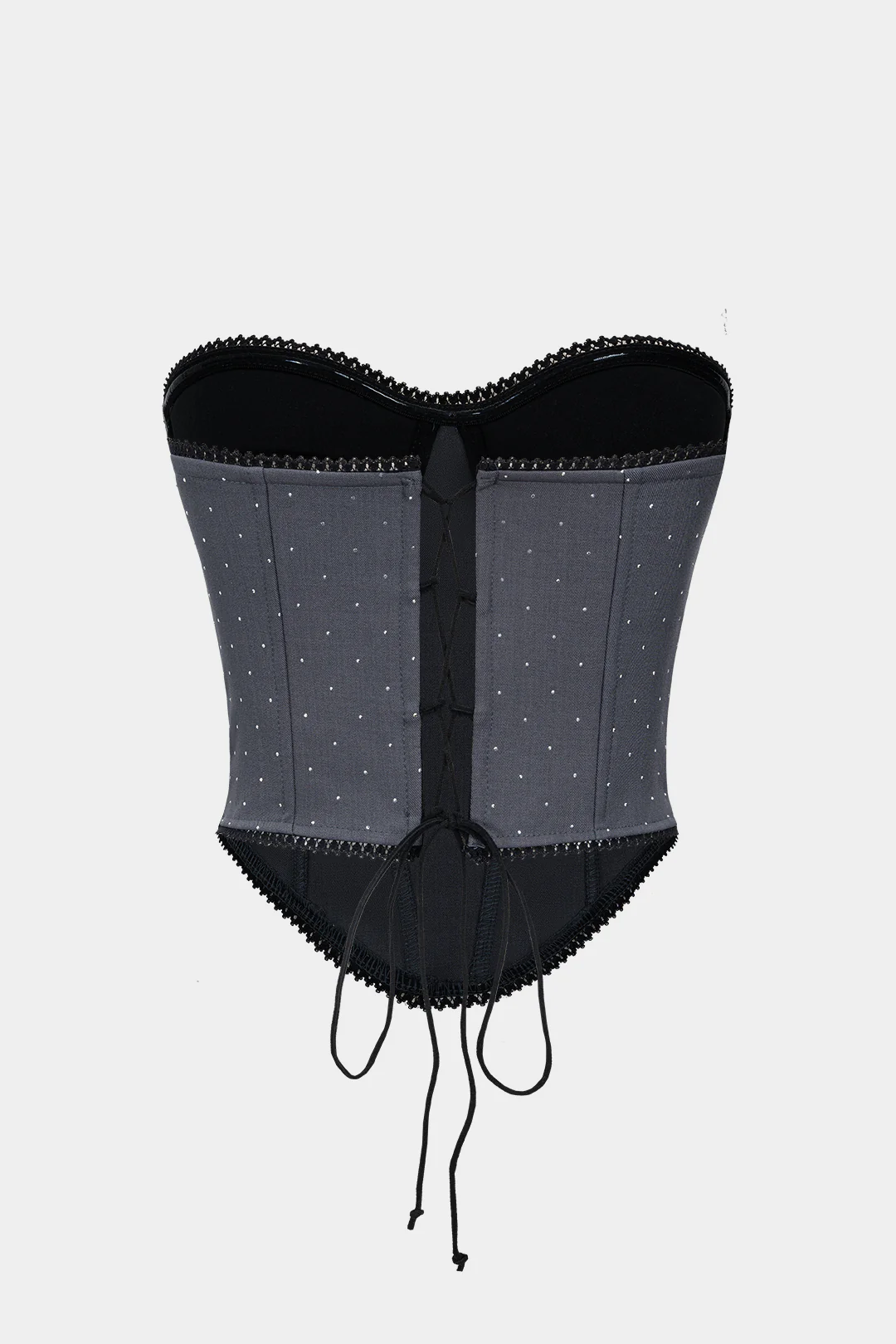 Rhinestone Decor Corset Tube Top - Image 2