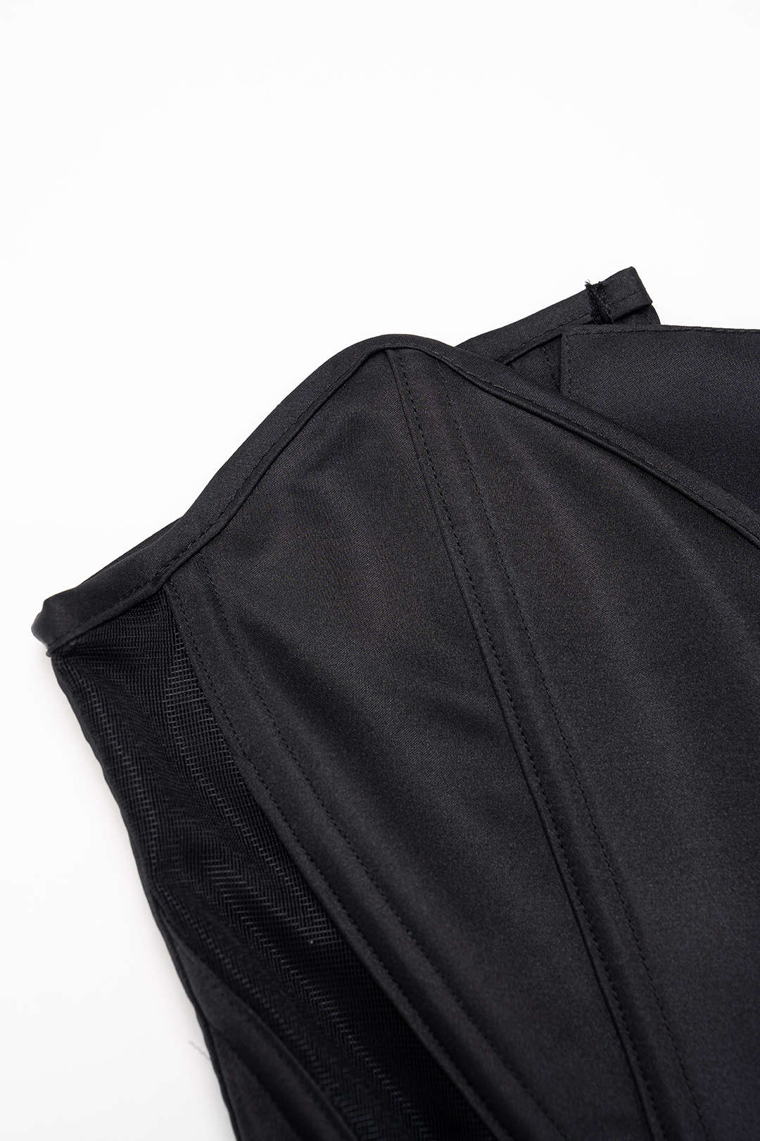 Mesh Patchwork Lace-Up Tube Top - Image 3