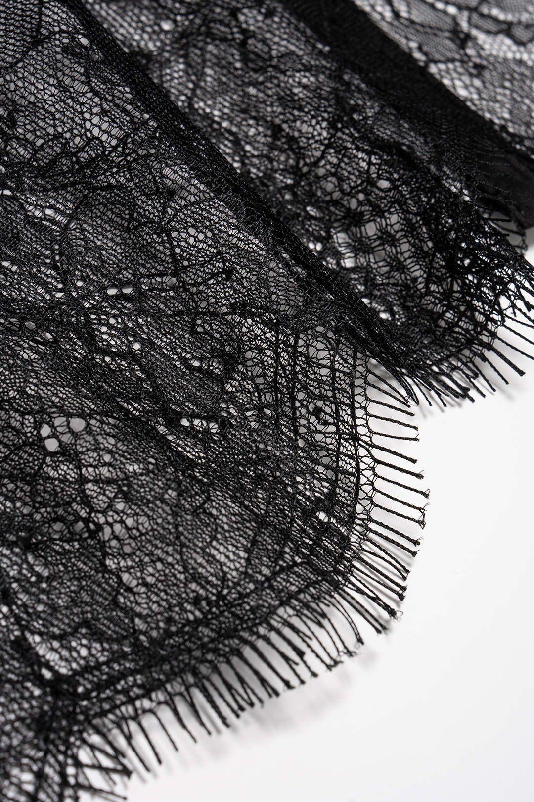 Lace Trim Patchwork Asymmetrical Tube Top With Sheer Shawl - Image 3