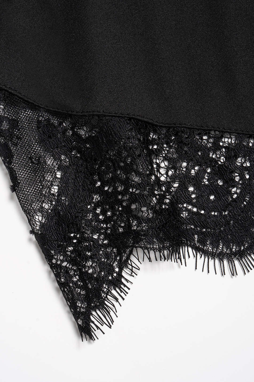 Lace Trim Patchwork Asymmetrical Tube Top With Sheer Shawl - Image 4