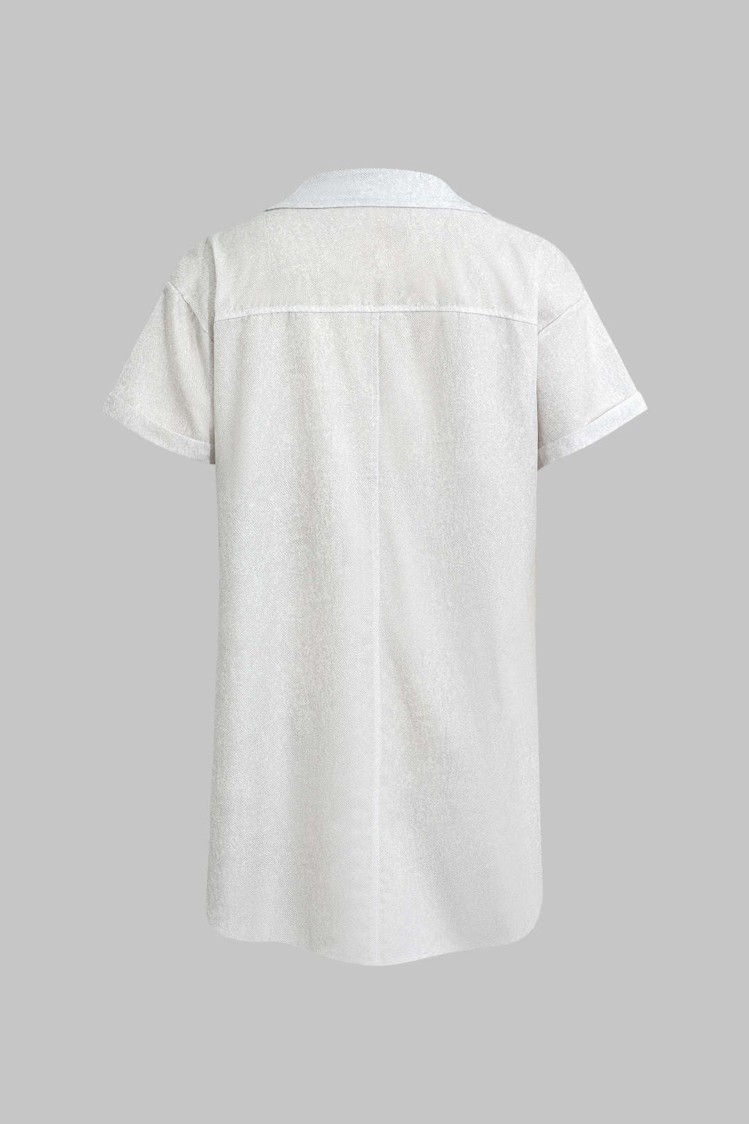 Print Knot Front Cropped Shirt - Image 3