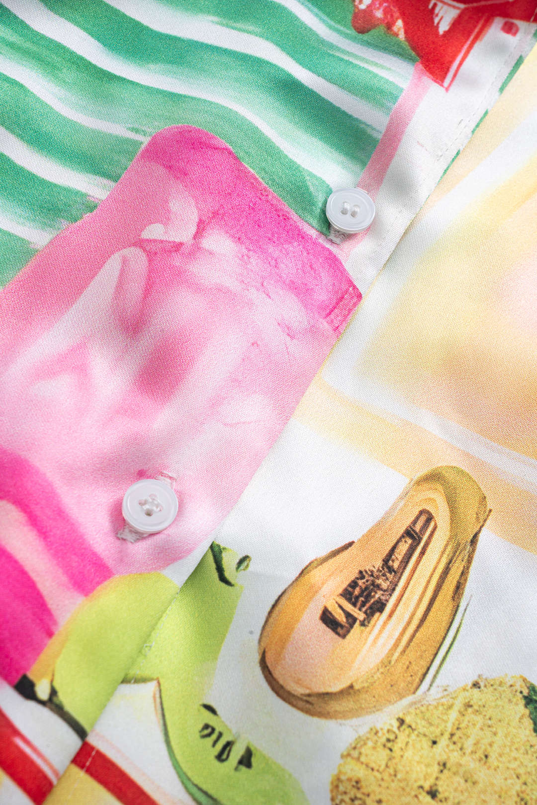 Plus Size Satin Pop Art Pattern V-Neck Short-Sleeve Shirt - Image 5