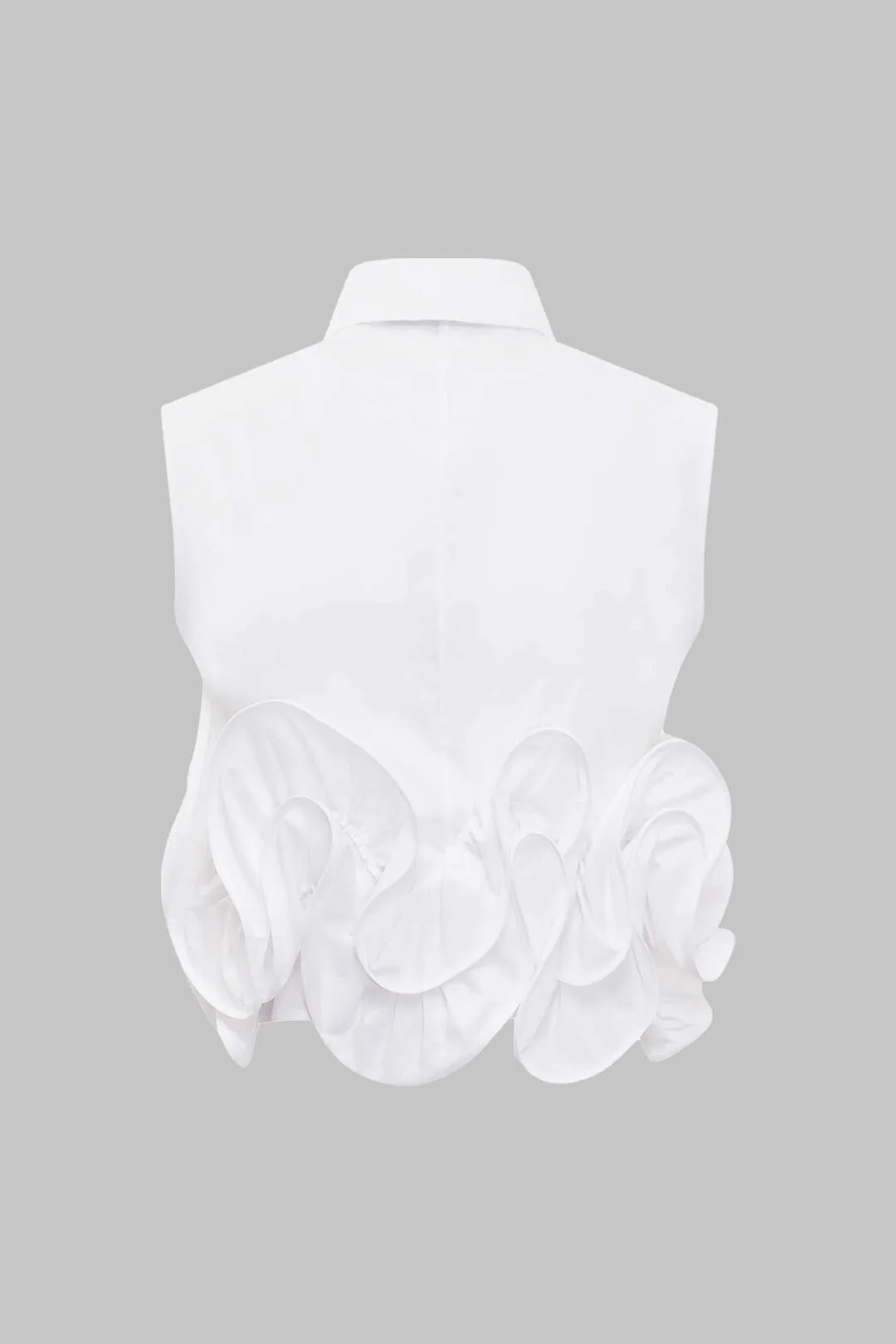 Button Ruffle Ruched Tank Top - Image 2