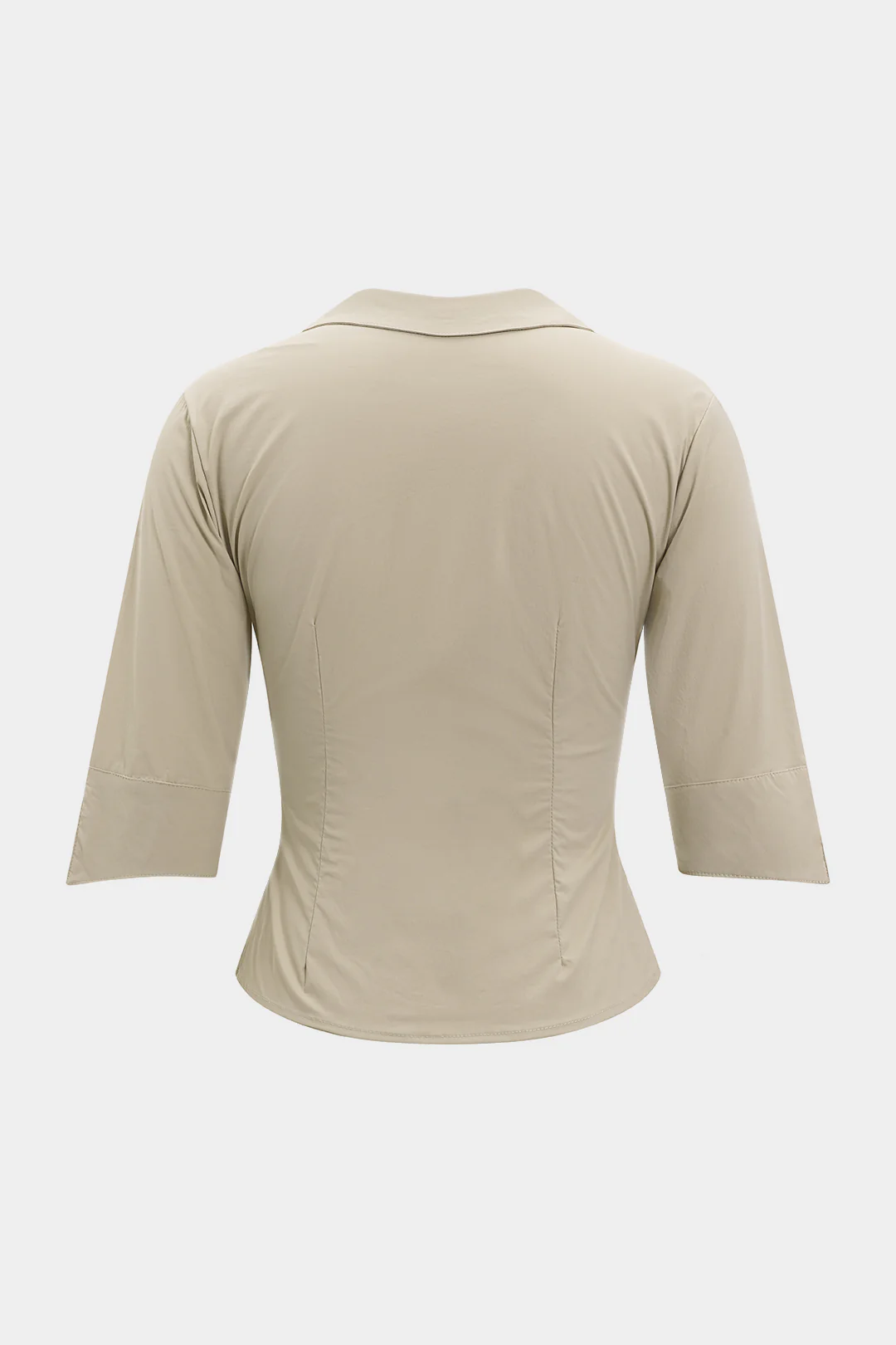 Linen V-Neck Button Pocket Short-Sleeve Shirt - Image 2