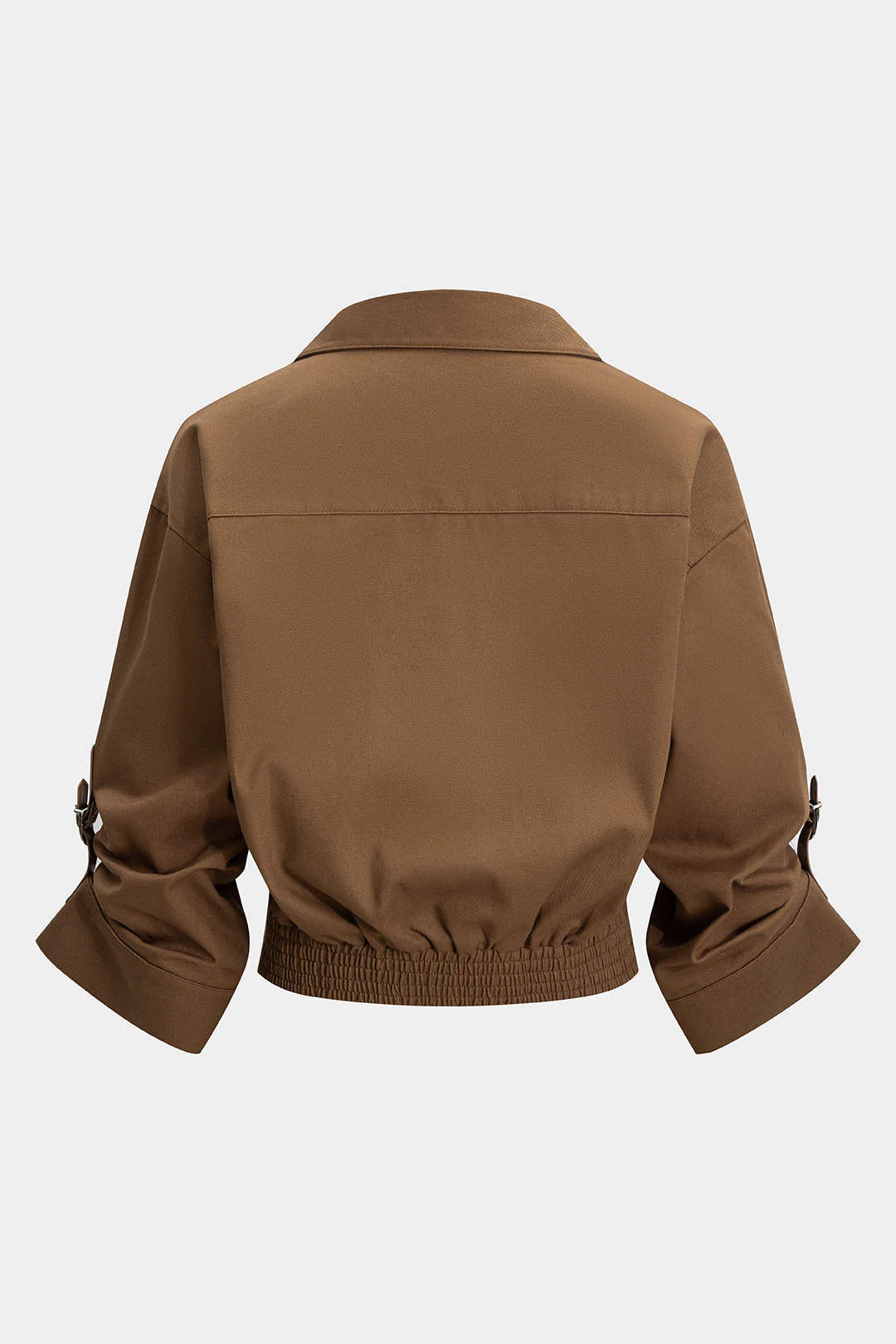 Button Ruched Short-Sleeve Shirt - Image 2