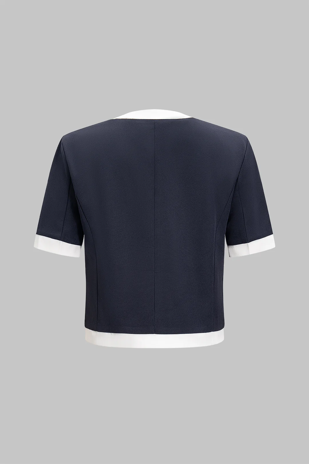 Contrast Button Fake Pocket Top - Image 2
