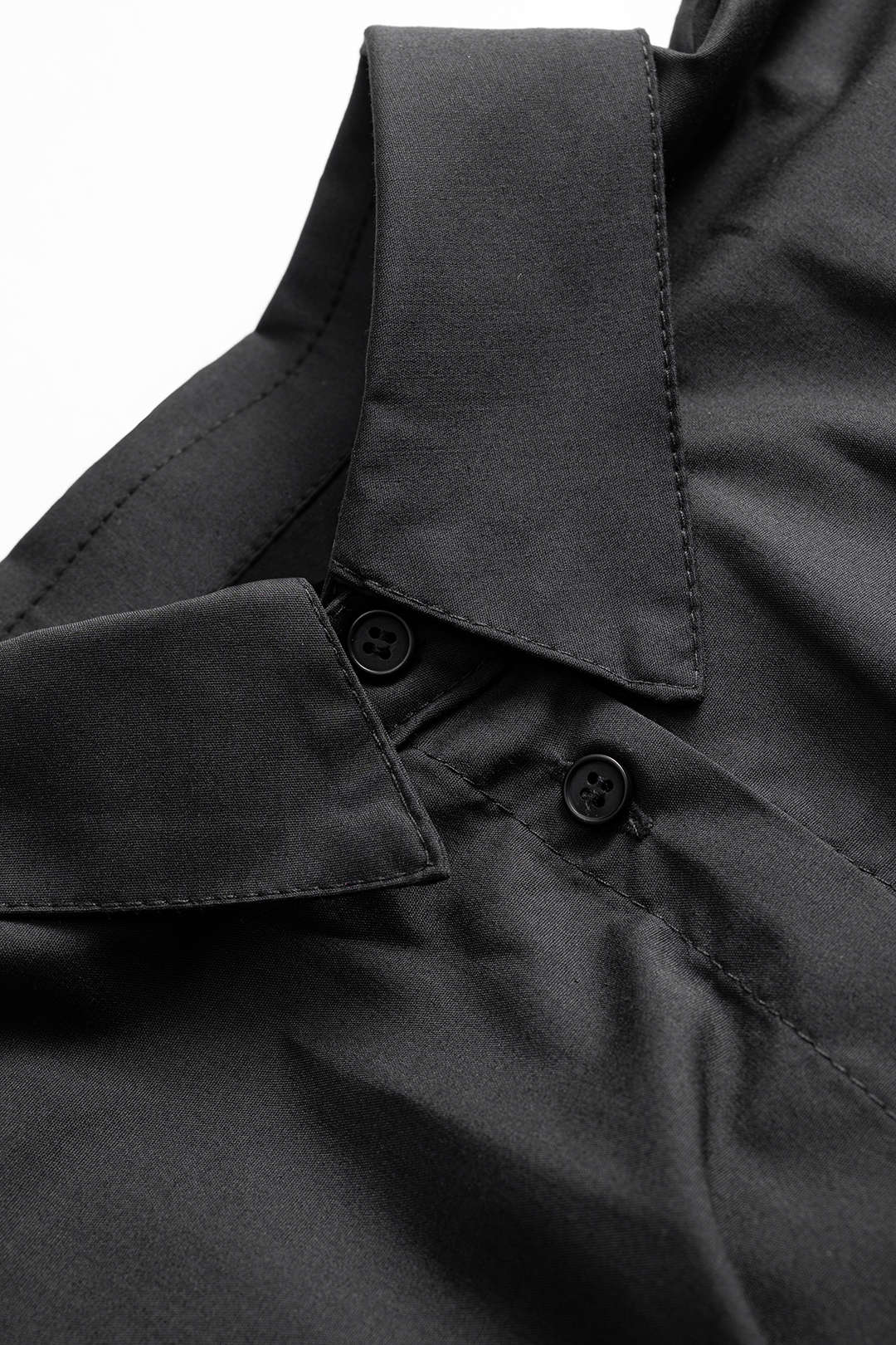 Solid Lapel Double Layer Button Short-Sleeve Shirt - Image 3