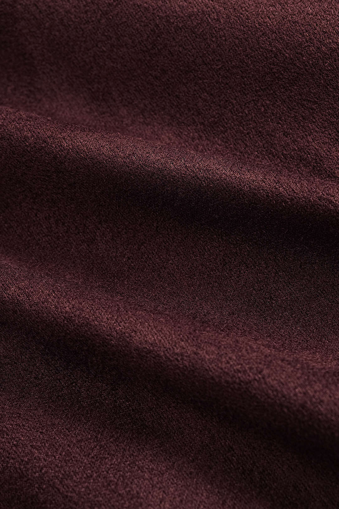 Suede Button Ruched V-Neck Long-Sleeve Shirt - Image 3