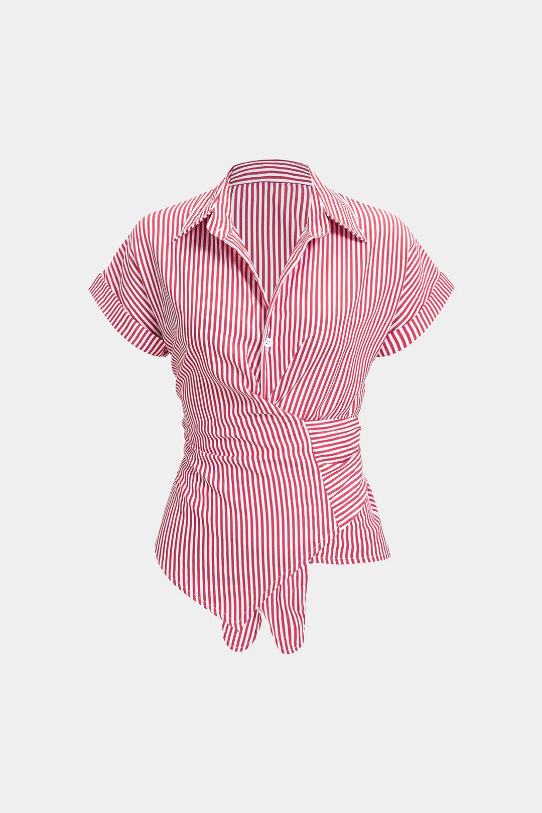Striped Tie Back Short-Sleeve Shirt