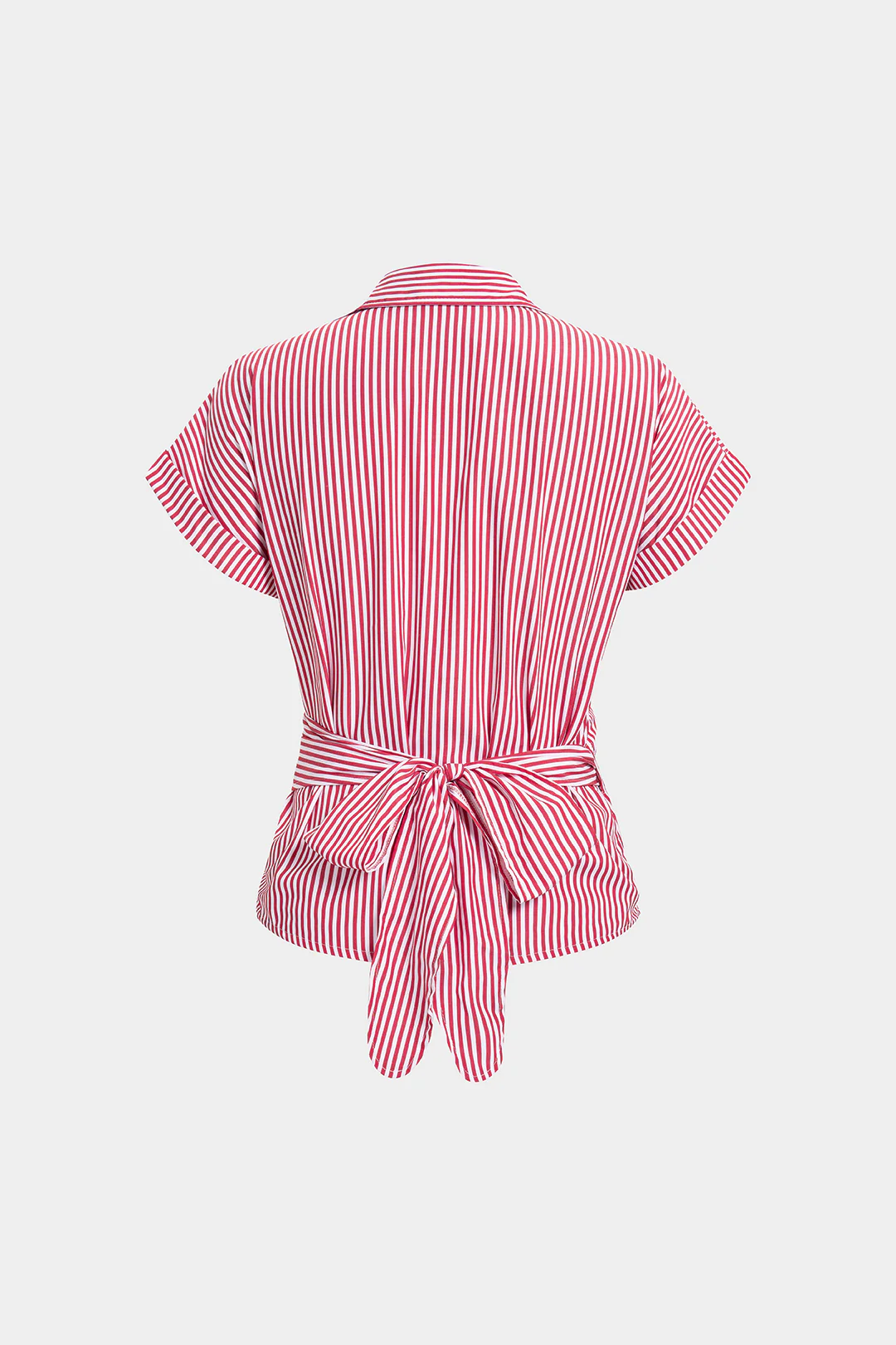 Striped Tie Back Short-Sleeve Shirt - Image 2