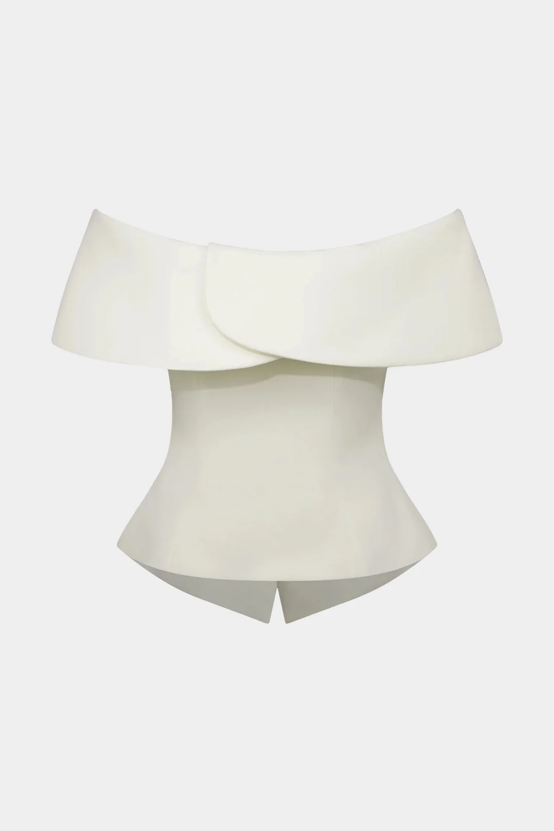 Off Shoulder Ruched Button Short-Sleeve Shirt - Image 2