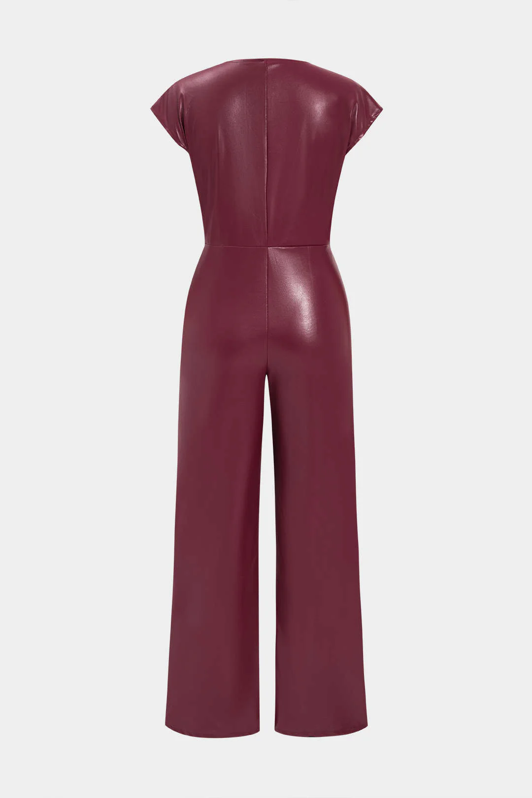 Faux Leather Button Jumpsuit - Image 3
