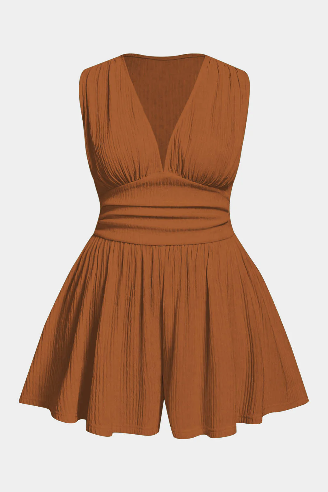 Plus Size Ruched Sleeveless Wide Leg Jumpsuit - Image 10