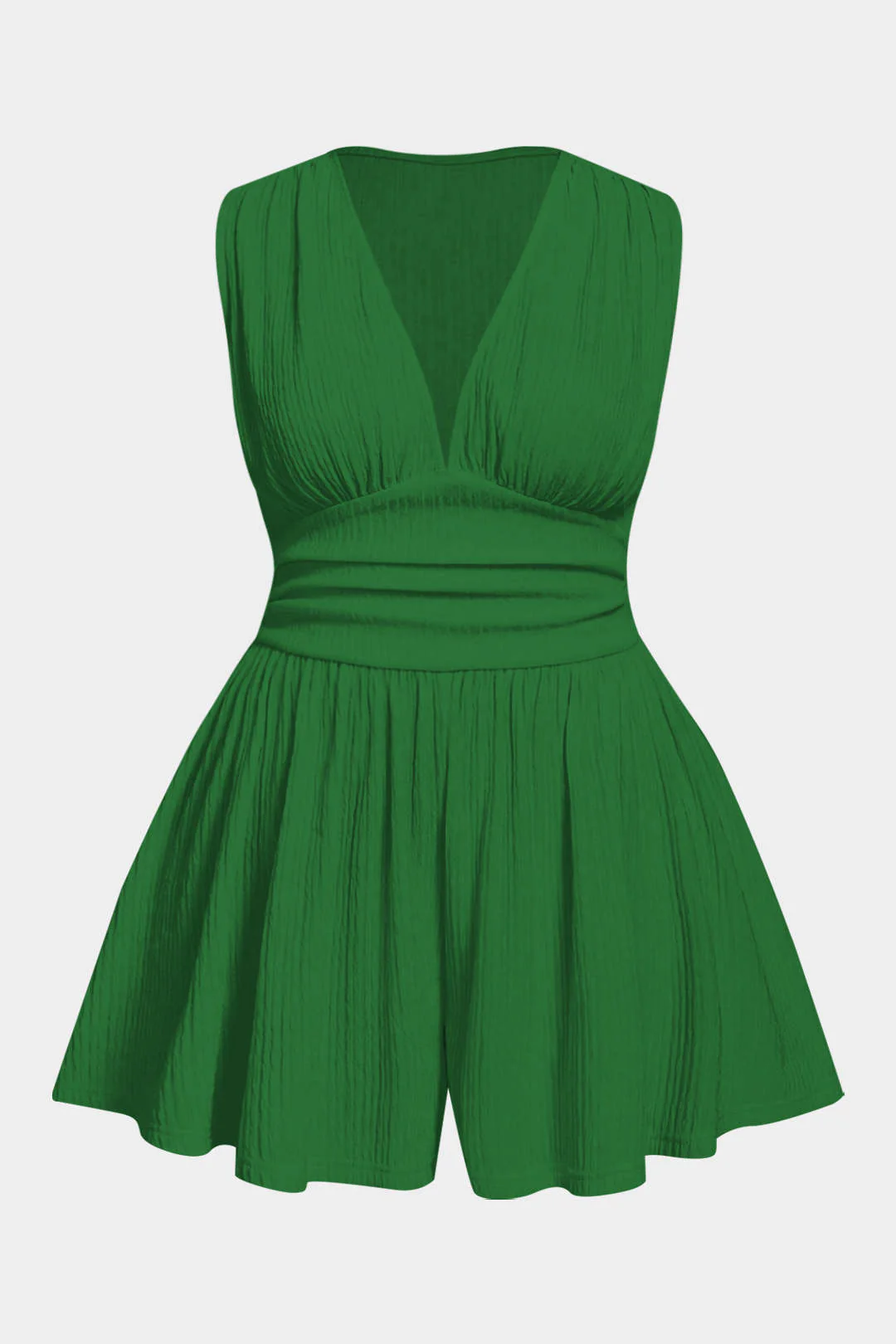 Plus Size Ruched Sleeveless Wide Leg Jumpsuit - Image 12