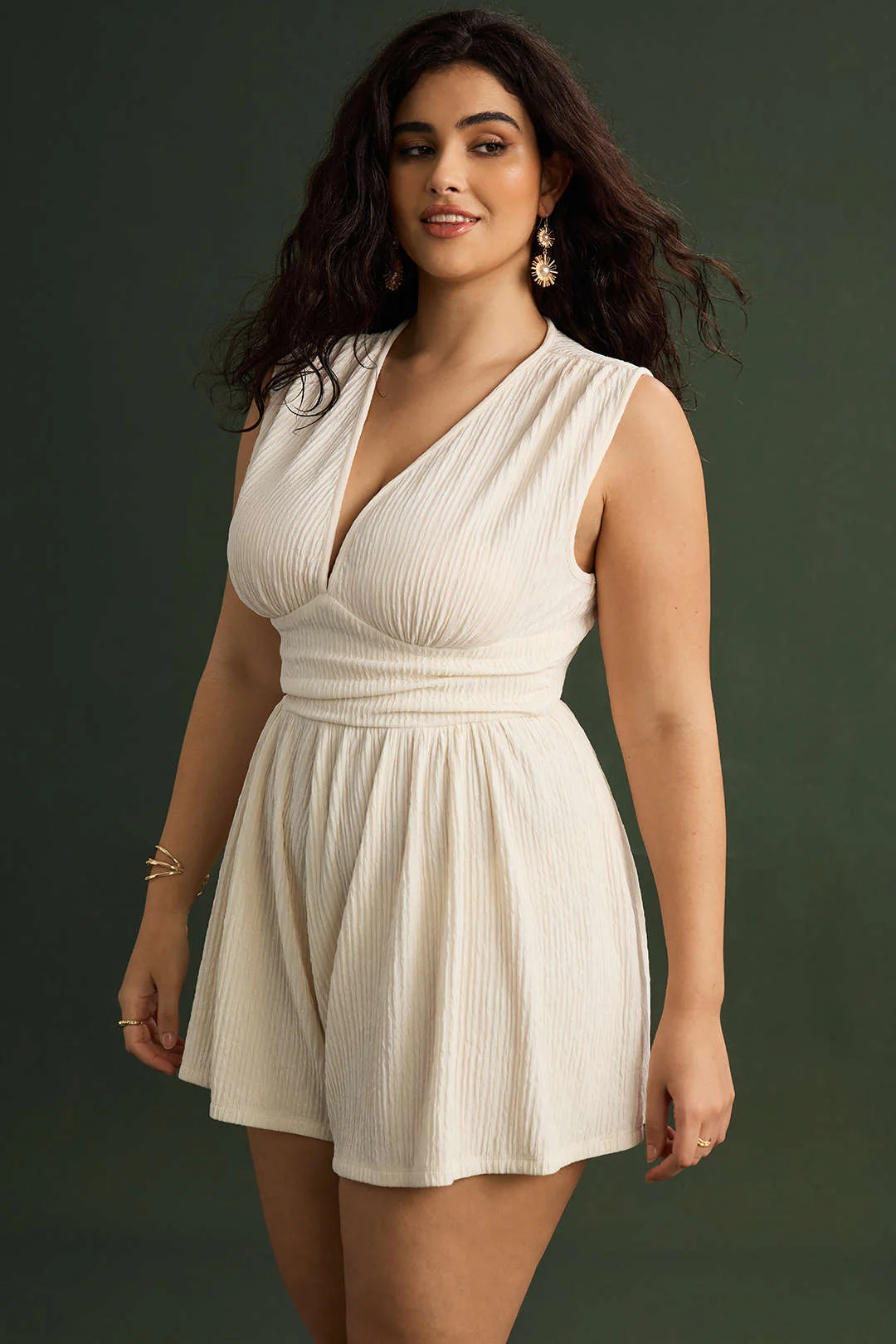 Plus Size Ruched Sleeveless Wide Leg Jumpsuit - Image 6