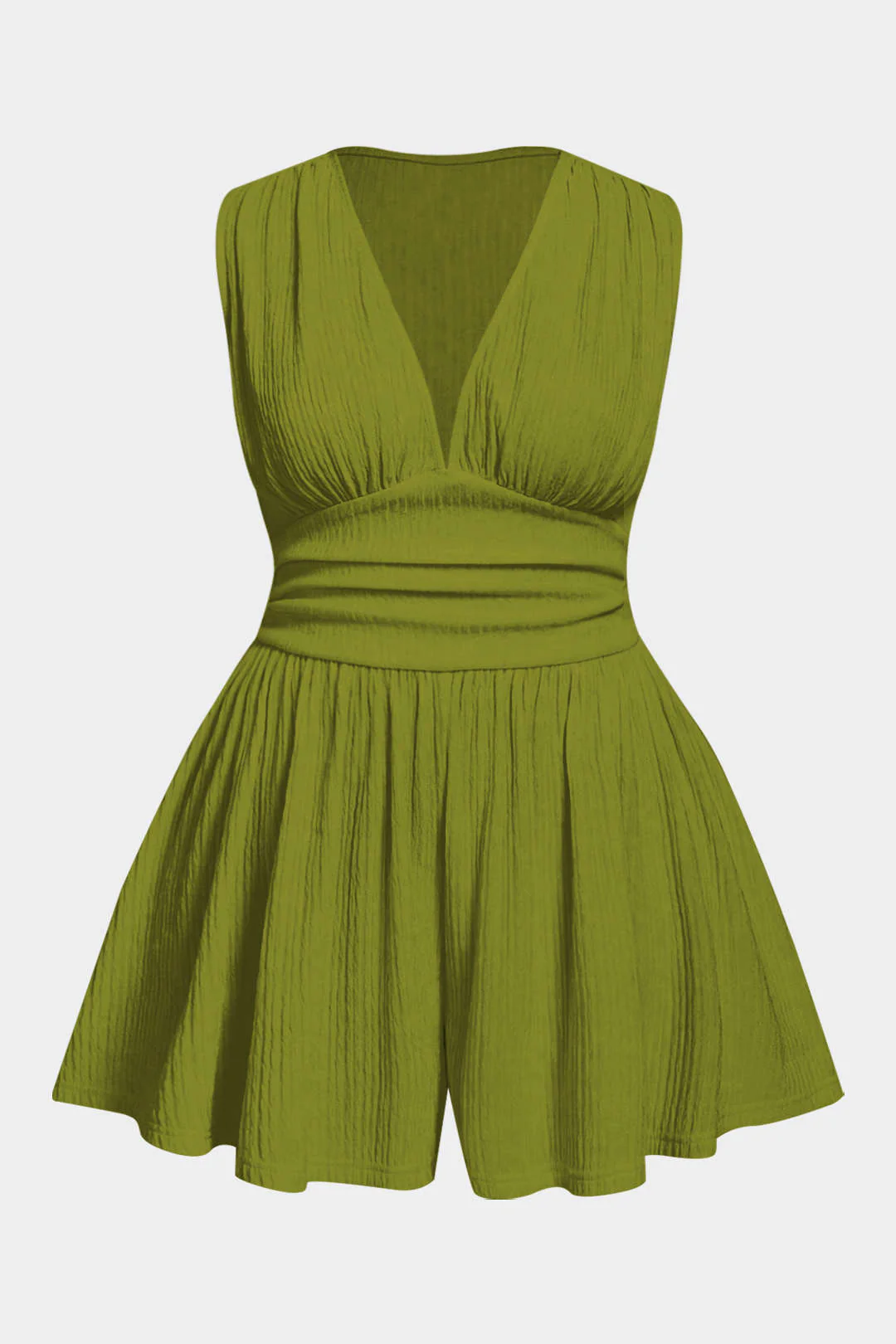Plus Size Ruched Sleeveless Wide Leg Jumpsuit - Image 9