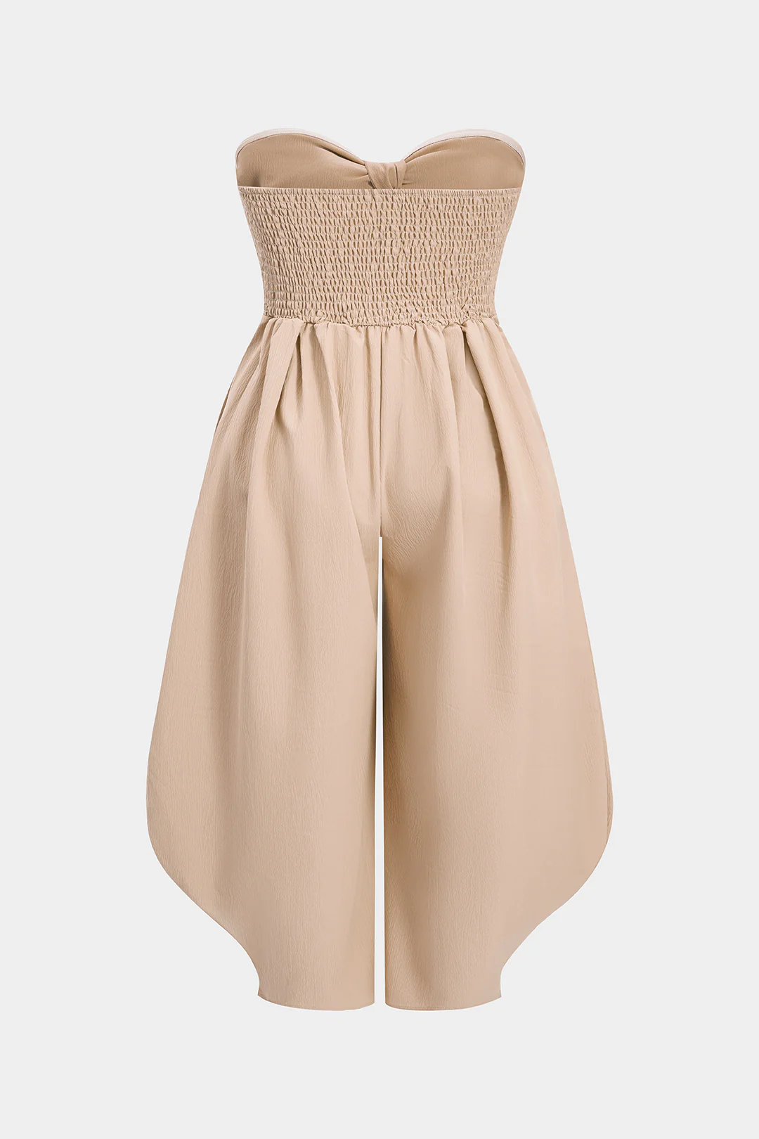 Plus Size Wrap Smocked Shirred Sleeveless Jumpsuit - Image 2
