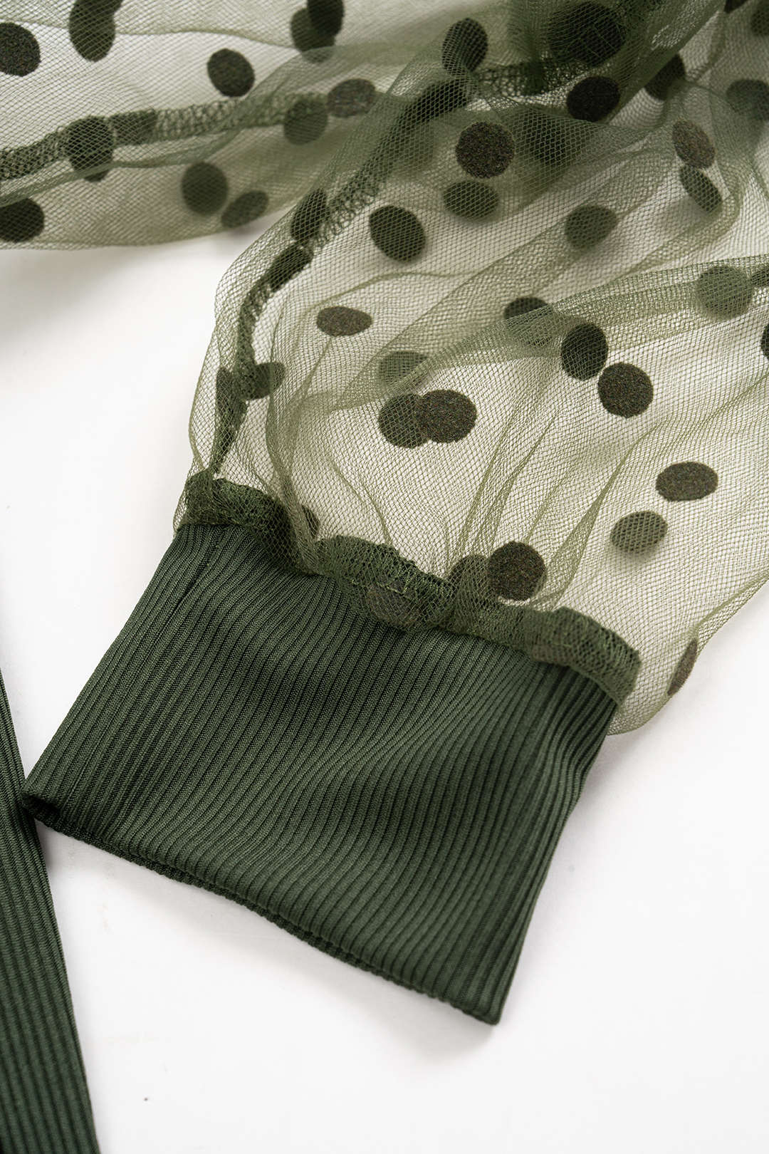 Polka Dots Print Patchwork Long Sleeve Jumpsuit - Image 5