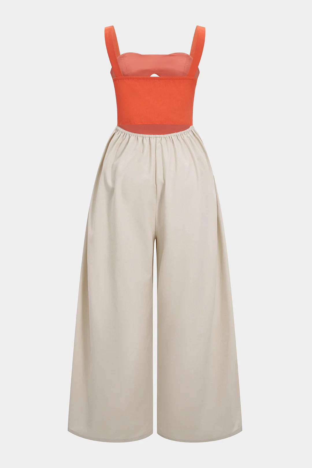 Contrast Cut Out Twist Knot Sleeveless Jumpsuit - Image 2