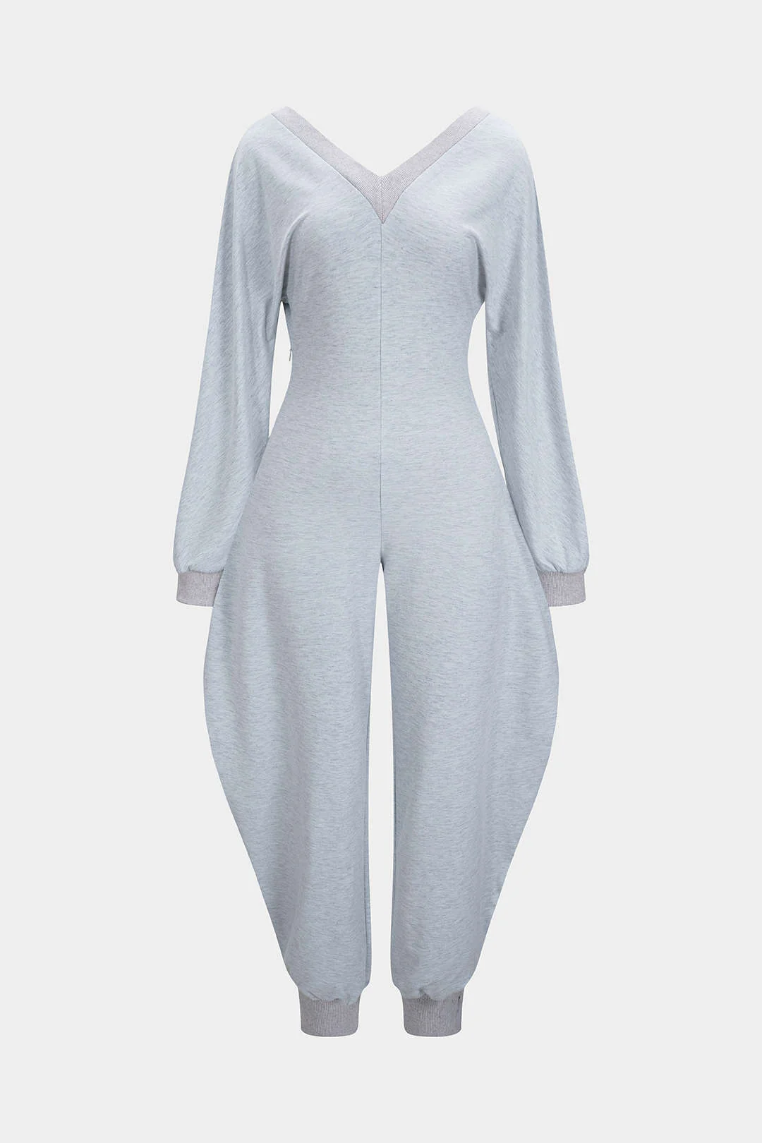 V-Neck Long Sleeve Jumpsuit - Image 2