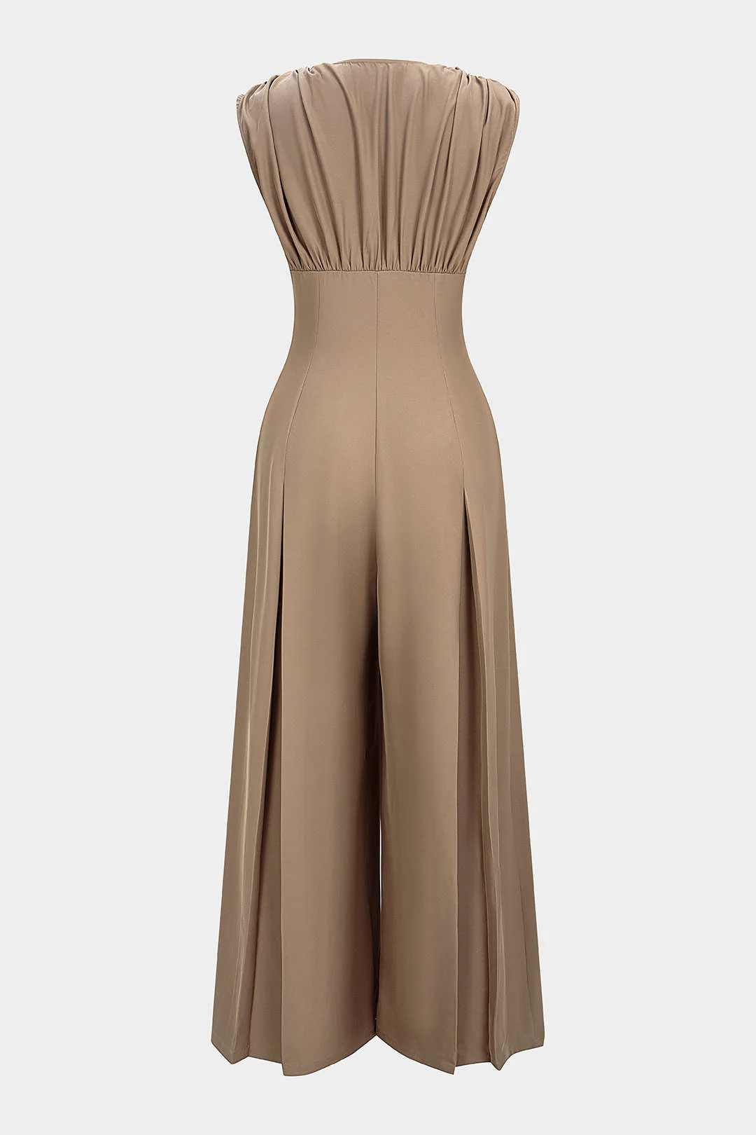 V-Neck Ruched Sleeveless Jumpsuit - Image 2